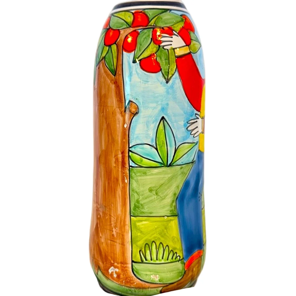 Nino Parrucca Italian Hand Painted Art Pottery Vase